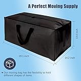 HOMESURE 12 Pack Large Strong Moving Bags with Zippers & Carrying Handles - Water-Resistant - Heavy Duty Storage Tote for Space Saving Moving Storage, Fold Flat, Alternative to Moving Box (Black)