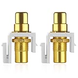 TENINYU 5-Pack RCA Keystone Jack Insert Connector Socket Female Snap in Adapter Port Gold Plated Inline Coupler for Wall Plate Outlet Panel Mount (White)