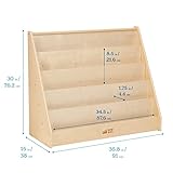 ECR4Kids Single-Sided Book Display, Classroom Bookshelf, Natural