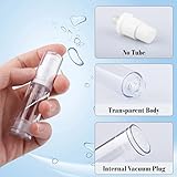 20Pcs 5ml/0.17oz Airless Pump Bottle Refillable Plastic Airless Vacuum Dispenser Portable Clear Cosmetic Sample Vial Container Jars for Lotion Emulsion Toiletries Liquid Foundation