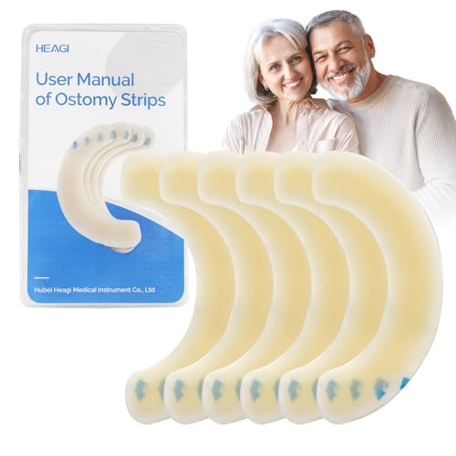 Heagimed 60PCS Ostomy Barrier Strips Ostomy Supplies, Skin Friendly Hydrocolloid Skin Barrier Strips, Elastic Barrier Strips for Ostomy Bag Colostomy Ileostomy Supplies