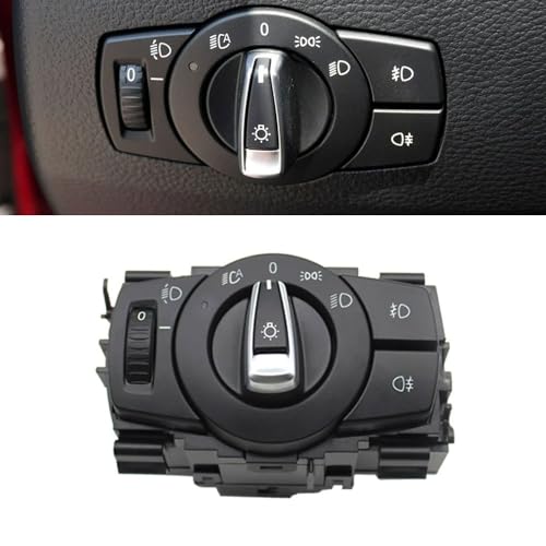 Goodithy Interior Headlight Knob Switch Assembly, Headlamp Control Button for BMW 1 3 X1 Series E87 E88 E81 E82 E90 E91 E92 E93 E84 (Model B)