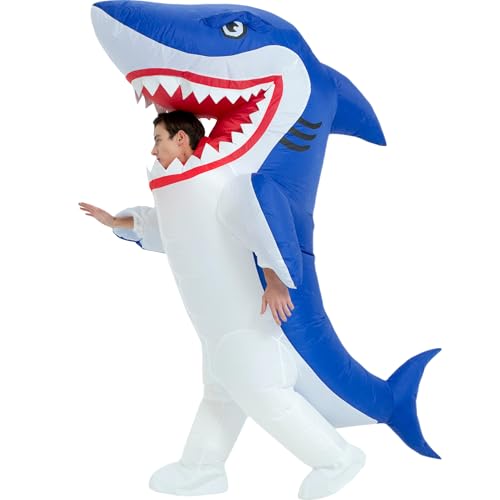 One Casa Inflatable Costume Adult,Blow Up Party Costumes,Inflatable Shark Costume,Halloween Costumes for Men Women (72INCH)