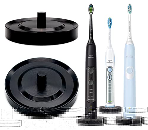 Relsy Black Toothbrush Holder Compatible for Philips Electric Toothbrush & Sonicare, Hygienic Drip Capturing Philips Toothbrush Holder for Bathroom, Aluminum Freestanding Philips Toothbrush Stand