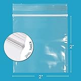 Clear Plastic Reclosable Zip Bags - Bulk GPI Case of 1000 2" x 2" 2 mil Thick Strong & Durable Poly Baggies with Resealable Zip Top Lock for Travel, Storage, Packaging & Shipping.