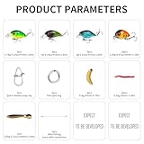 TSKS 150pcs/set Fishing Artificial Lures Kit Mixed with Front Diving Fin Minnow Surface Popper Crank Baits Pencil VIB with Hook and Soft Lures Accessories for Saltwater Freshwater Trout Bass Tackle