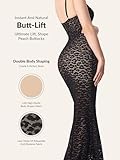 CurvySweet Women's Shapewear Dress Deep V Spaghetti Straps Leopard Lace Maxi Dress Bodycon Cocktail Party Long Dress