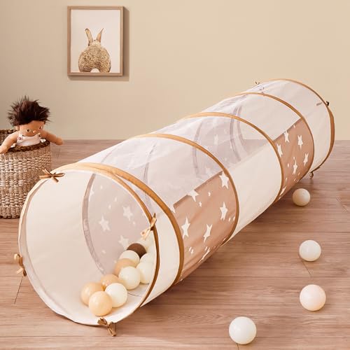 Tiny Land Tunnel Toys for Toddlers, 69" x 18" Baby Tunnel Crawl Indoor, Play Tunnel for Kids to Crawl Through, Pop Up Dog Tunnel, Baby Outdoor Toys