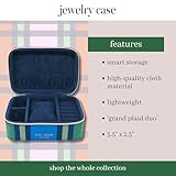 kate spade new york Black Travel Jewelry Case, Small Jewelry Box to Organize Rings, Necklaces, Earrings, Grand Plaid Duo