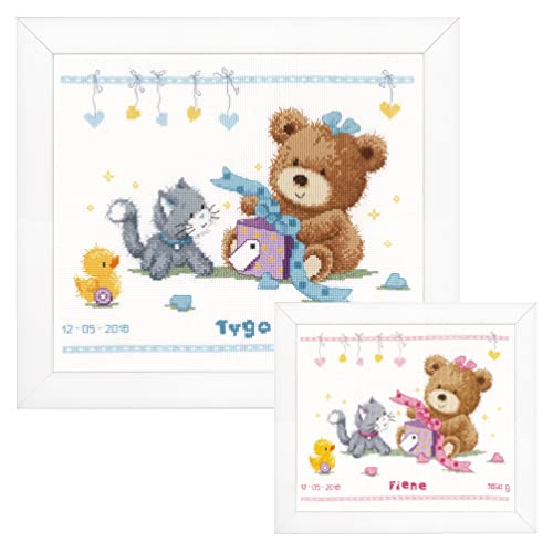 Vervaco Counted Cross Stitch Kit Bear & Present 11.6" x 9.2"