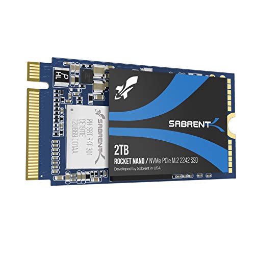 SABRENT 2TB Rocket NVMe PCIe M.2 2242 DRAM-Less Low Power Internal High Performance SSD (SB-1342-2TB)