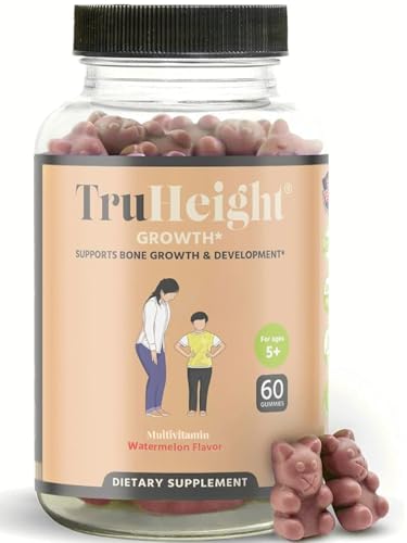 TruHeight Growth Gummies (Watermelon) Natural Growth & Development Supplement for Kids & Teens - Vitamin D, K, Calcium & Ashwaganda - Bone Strength Vitamins - Picky Eater Vitamin for Kids - Ages 5+