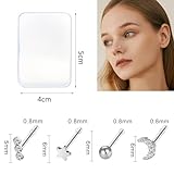 ONESING 44 Pcs 20G Nose Rings Studs for Women Nose Piercings Jewelry Surgical Stainless Steel Straight Nose Studs Moon Star Heart Butterfly Hypoallergenic Body Piercing Jewelry for Women Men