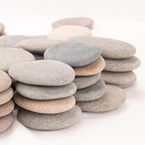 [About 98 PCS - 103 PCS](18.1 Pounds) Painting Rocks,2.23"-3.68" River Rocks,Flat Stones