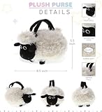 DolliBu Black Nose Sheep Plush Handbag - Super Soft Plush Stuffed Animal Purse for Children's Accessories, Kids Hand Bag Toy Purse for Girls & Boys