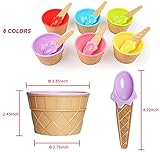 Cartoon Candy Color Ice cream bowl with spoon- ice cream bowls for kids set candy colored cute dessert bowls for summer holiday parties, gifts for children ice cream cups