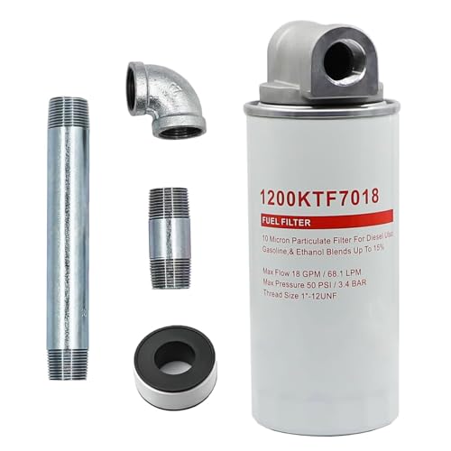 1200KTF7018 Fuel Filter 10 Micron 3/4" 18GPM 50PSI 10Micron Fuel Filtration F1810PM0 1200KTG9075 Fill-Rit Grainger FR112 FR1210G FR610G Fuel Transfer Tank Pump Diesel Gasoline Fuel Filters Assembly
