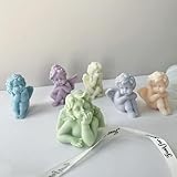 Xidmold 5Pcs 3D Angel Silicone Molds Mini Angel Candle Soap Mold Cherubs Epoxy Resin Mold Silicone Angel Mold for Chocolate, Candy, Cake Decor, Soy Wax Candle, Soap, Polymer Clay, Plaster, Resin Art