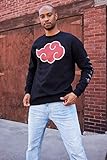 Ripple Junction Naruto Shippuden Anti-Leaf Clouds Anime Adult Crew-Neck Fleece Sweatshirt Officially Licensed Large Black