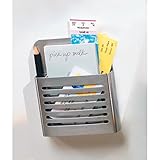 iDesign Forma Magnetic Modern Pen and Pencil Holder, Metal Writing Utensil Storage Organizer for Kitchen, Locker, Home, or Office, Set of 1, Brushed