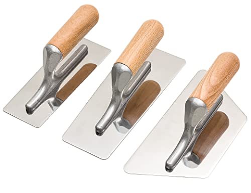 Polished Stainless Steel Venetian Plaster Trowel Set 3 PC Paint Plastering Finishing Hand Tools