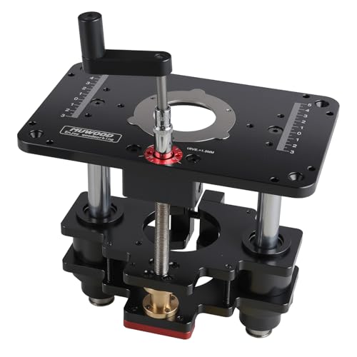 MUWOOD Router Lift, Precision Router Table Lift System, Durable Router Table Insert Plate, Router Lifts for Woodworking 65mm