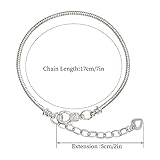 tiggell 10pcs Chain Bracelets Kit Silver Plated Snake Chain with Heart Lobster European Charm Bracelet for Christmas DIY Women Jewelry Findings Bracelet Making (Silver)