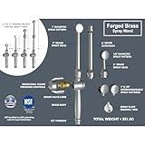 RinseWorks- All Brass Aquaus 360 Handheld Bidet Sprayer for Toilet - NSF Plumbing Code Certified Legal Installation Ergonomic Dual Thumb Pressure Controls- 3”-11” Spray Reach 5 Year Warranty