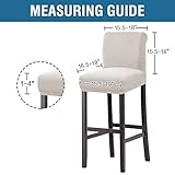 H.VERSAILTEX 100% Waterproof Bar Stool Cover Stretch Counter Stool Pub Chair Slipcover for Dining Room Removable Soft Thick Solid Fleece Fabric Bar Stool Slipcovers Set of 4, Ivory