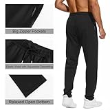 HODOSPORTS 32"/34"/36"/38"/40" Inseam Tall Mens Sweatpants Zipper Pocket Extra Tall Joggers Workout Pants Black-36-L