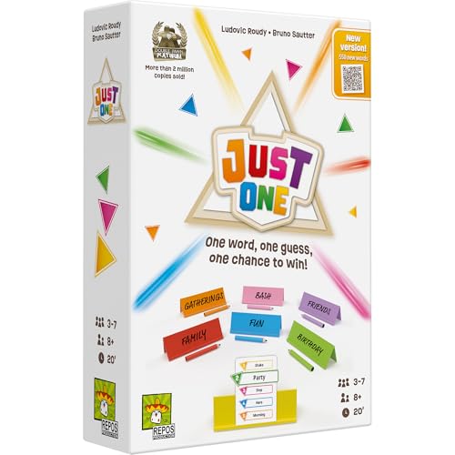 Just One Party Game - Cooperative Mystery Word Guessing Fun for Family & Friends, Kids & Adults, Ages 8+, 3-7 Players, 15 Minute Playtime