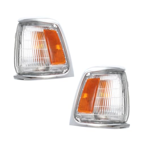 For 1989-1991 Toyota Pickup Front Parking/Cornering Lights Driver and Passenger Side Pair 2WD w/Chrome For TO2520122
