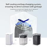 Airdeer Automatic Trash Can, 4 Gallon Self Sealing and Self-Changing Smart Trash Can, Motion Sensor, Touchless Garbage can with lid for Kitchen Bathroom Bedroom Office, 6 Refill Rings(A1, White)