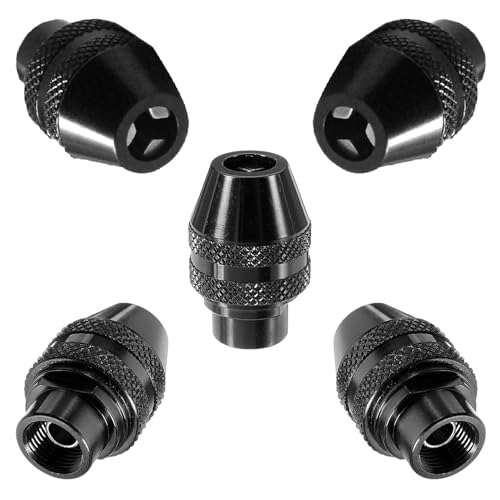 5-Pack 4486 Quick Change Keyless Chuck Adapter Kit Replacement for Dremel Rotary Tools 1/32" to 1/8" Shank, All-Metal 3-Jaw Chuck for Models 3000, 4000, 7700, 8200, 395, 4300