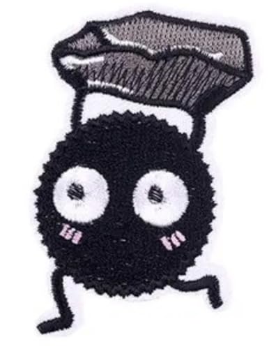 Japan Japanese Black Chimney Soot Sprites Spirits Gremlins Dust Bunnies Cartoon Anime Cute Kawaii 2.5" Iron On Embroidered Thermoadhesive Patch for Clothing