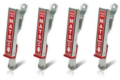 HI-TECH Car Wash Mat Clamps, Floor Mat Holders are Available in 6 Colors (4 Pack) (Red)