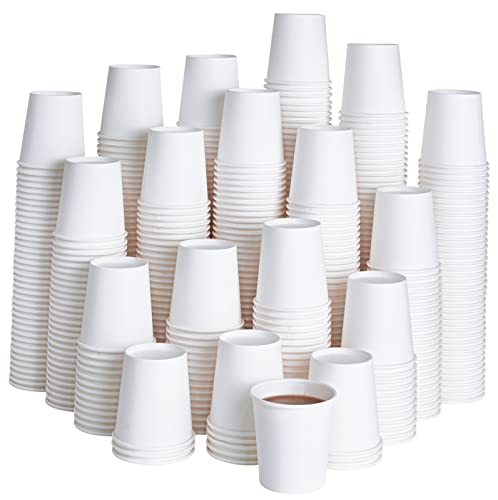 LITOPAK 500 Pack 4 oz Paper Cups, White Disposable Paper Coffee Cups for Party, Picnic, and Travel