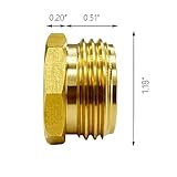 GESHATEN 3/4” GHT Male x 1/2” NPT Female Connector, Brass Garden Hose Fitting, Adapter, Industrial Metal Brass Garden Hose to Pipe Fittings Connect (3 Pack)