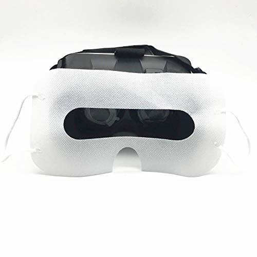 100 Pack Disposable Sanitary Eye Covers - Compatible with HTC Vive Pro/PS VR/Gear VR/Oculus Rift Go & More - White