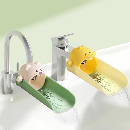 2 Pack Faucet Extender for Toddlers, Kids Sink Extender for Bathroom, Kitchen, EASICUTI Food Grade Silicone Faucet Extension, Baby Hand Washing Water Spout Extender Fits Standard & Gooseneck Faucet