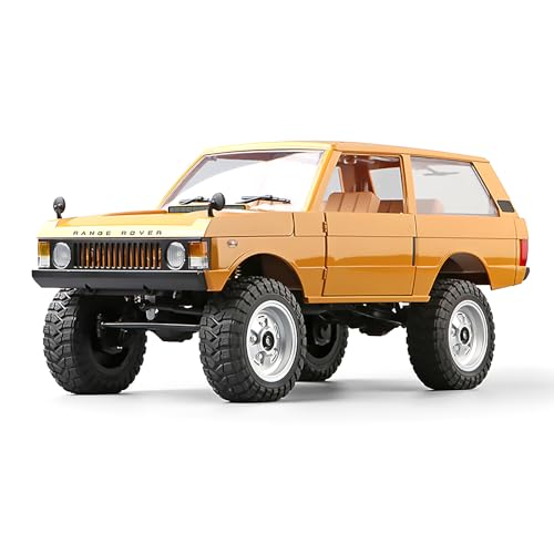 SVERTIBO MN-168 1/12 RC Crawler, Ranger Rover 1970 RC Truck 4x4 Off Road Car 2.4GHz RC Rock Climber Vehicles with 7.4V 1200mAh Battery RTR for Adults Hobby Toys (Yellow)
