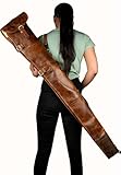 Hulara Cowhide Leather Rifle Sling 48-50 Inch Gun Cases for Rifles Slip Bag Shotgun Case With Shoulder Strap Soft Gun Cases for Rifles Hunting Bag