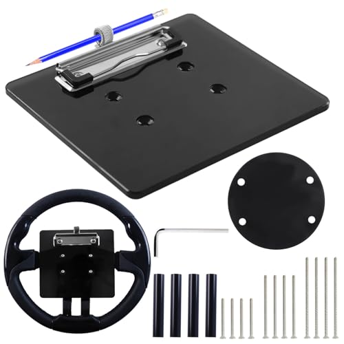 LEAPGOMAX Golf Cart Scorecard Holder with Pen Holder on Golf Cart Steering Wheel for EZGO Club Car Yamaha Golf Carts Black（Note Do Not Include Golf Cart Steering Wheel