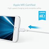 Anker Powerline II Lightning Cable,Apple MFi Certified,USB Charging/Sync Lightning Cord Compatible with iPhone 11 Series/SE/Xs/XR,and More (3FT*3, White)