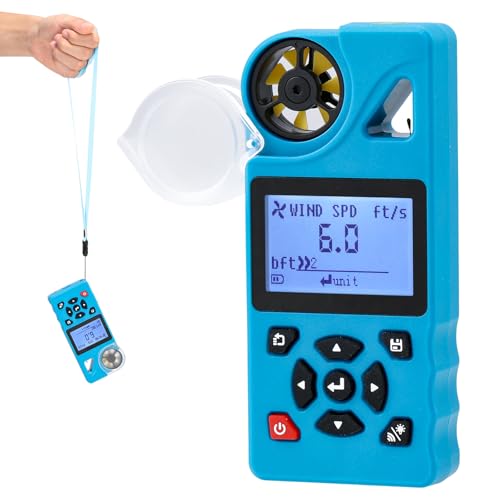 Bonvoisin Anemometer Handheld Wind Speed Meter Measuring Device CFS/CMS Air Flow Velocity Meter Wind Speed Gauges with Backlight LCD Display for HVAC in-Duct