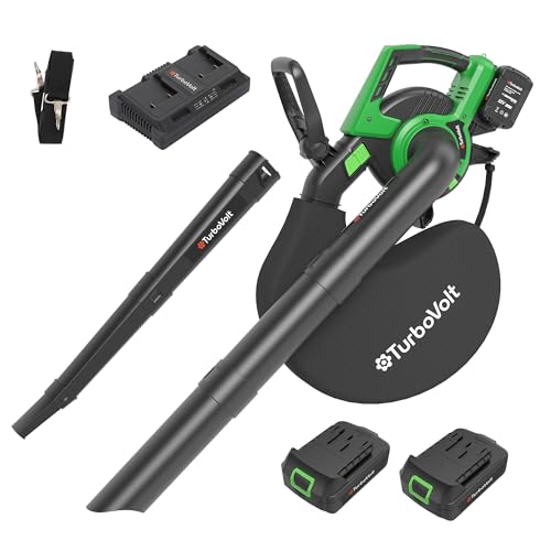 DynaVolt 40V Cordless Brushless Leaf Blower 3-in-1, Leaf Vacuum & Mulcher, 4.0Ah Battery and Charger Included - Powerful Lawn Care Tool with Bag, Perfect for Yard, Garden, and Driveway Cleanup