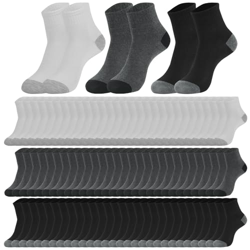 Sophproton 150 Pairs Men's Quarter Socks, Black