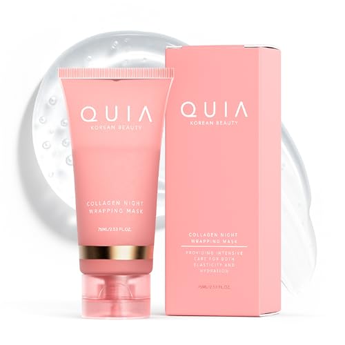 QUIA Collagen Night Wrapping Mask for Glass Skin – Korean Skincare for Hydrated, Radiant Skin – Overnight Firming & Hydration – Easy Peel-Off Formula, Dermatologist-Tested- For All Skin Types