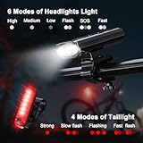 Rechargeable LED Bike Lights Front and Back - 10000 Lumens Super Bright Bicycle Headlight & Tail Light Set for Night Riding, Mountain/Road Bike Safety Lights, Waterproof with USB Cycling Accessories