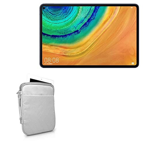 BoxWave Case Compatible with Huawei MatePad Pro - Quilted Carrying Bag, Soft Synthetic Leather Cover w/Diamond Design - Cool Grey